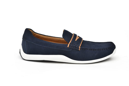 Romano: Mocassin Homme - Daim Bleu
